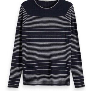 Scotch & Soda Dark Blue and White Striped Sweater